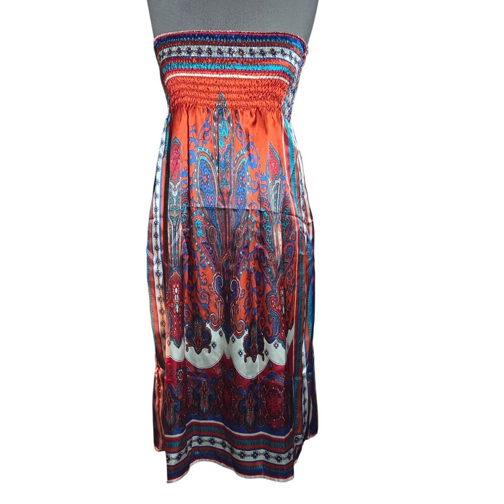 Sleeveless Satin Sun Dress Size Large